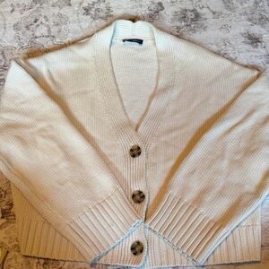Gap Cream V-Neck Button Front Women's Cardigan Sweater